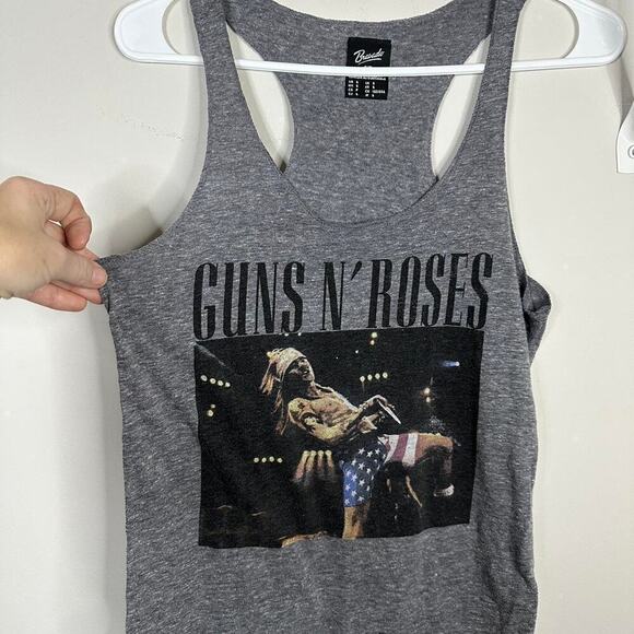 BRAVADO Guns & Roses Racerback Tank Grey Womens Sz S VTG Style Graphic Tee Print - Picture 4 of 7